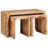 vidaXL Table Gigogne 3 pcs Marron Bois de mangue massif