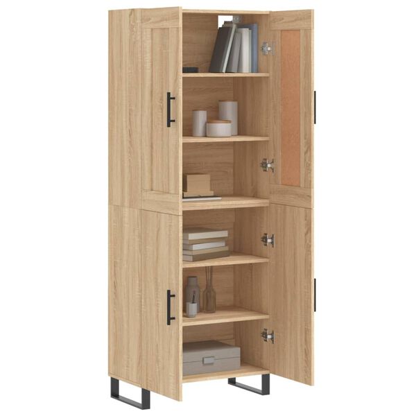 vidaXL Buffet haut Ch&ecirc;ne sonoma 69,5x34x180 cm Bois d'ing&eacute;nierie
