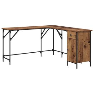 vidaXL Bureau Bois Ancien 141 x 141 x 75 cm Bois d'ing&eacute;nierie