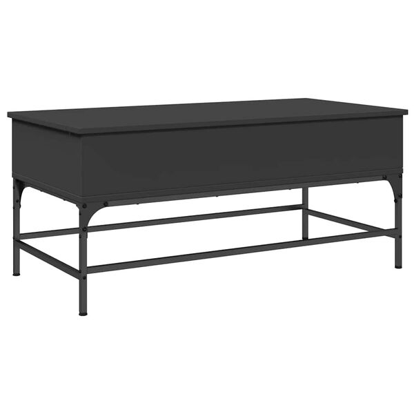 vidaXL Table basse noir 100x50x45 cm bois d'ingénierie et métal