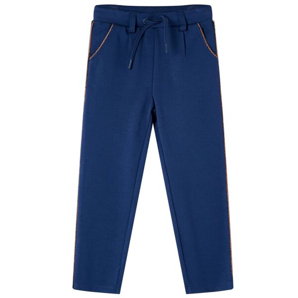 Pantalons pour enfants avec cordon de serrage bleu marine 128