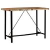vidaXL Ensemble de bar 7 pcs Bois de r&eacute;cup&eacute;ration et cuir v&eacute;ritable