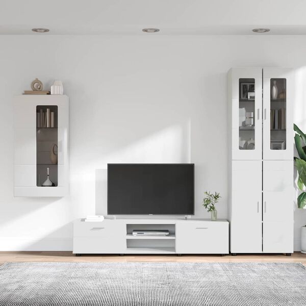 vidaXL Ensemble meuble TV avec tiroir Blanc Bois d'ing&eacute;nierie
