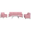 vidaXL Ensemble de canapés 4pcs et coussins et traversins rose velours