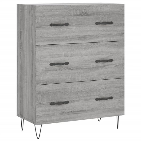 vidaXL Buffet sonoma gris 69,5x34x90 cm bois d'ing&eacute;nierie