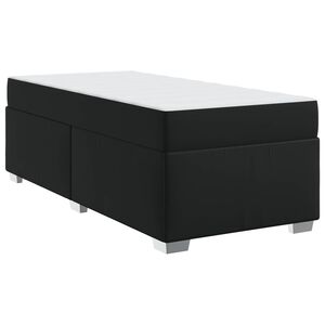 vidaXL Cadre de lit avec matelas Noir 100 x 200 cm tissu