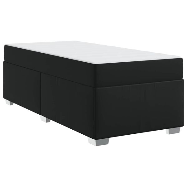 vidaXL Cadre de lit avec matelas Noir 100 x 200 cm tissu