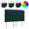 vidaXL T&ecirc;te de lit &agrave; LED Vert fonc&eacute; 163x16x118/128 cm Velours
