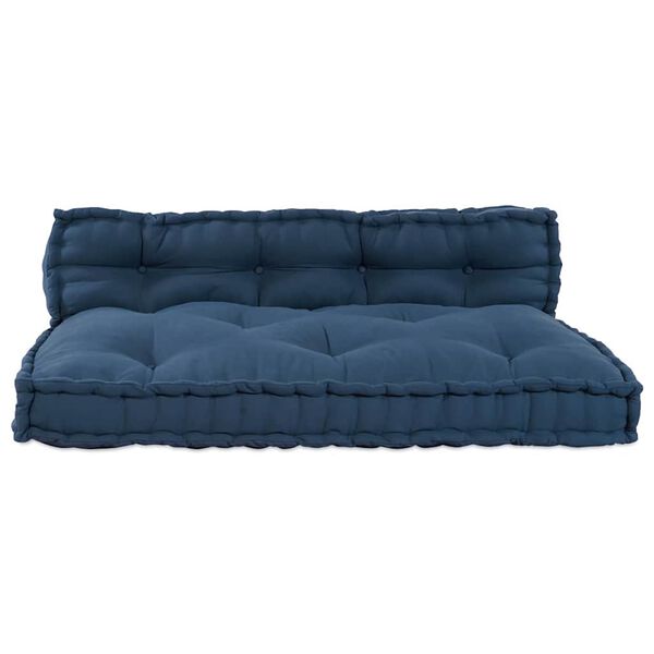 vidaXL Coussin de canap&eacute; sur palette 2 pcs Indigo 120 x 80 x 38 cm