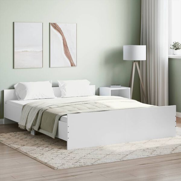 vidaXL Cadre de lit sans matelas blanc 150x200 cm