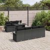 vidaXL Ensemble de canap&eacute; de jardin 8 pcs Noir Poly Rattan