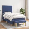 vidaXL Sommier &agrave; lattes de lit avec matelas Bleu 100x200 cm Tissu