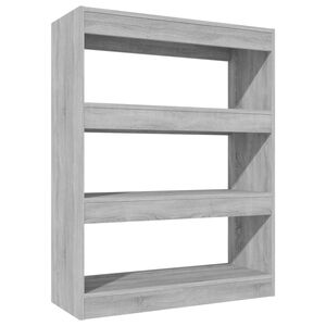vidaXL Biblioth&egrave;que/S&eacute;parateur de pi&egrave;ce sonoma gris bois d'ing&eacute;nierie
