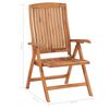 vidaXL Chaises inclinables de jardin lot de 4 Bois de teck solide