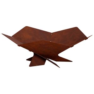 vidaXL Foyer de chemin&eacute;e Rouill&eacute; 53 x 53 x 18,5 cm Acier patin&eacute;