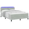 vidaXL Lit &agrave; ressort LED avec matelas Gris clair 140 x 190 cm Velours