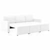 vidaXL Canapé-lit modulaire 3 places Blanc Similicuir