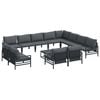 vidaXL Ensemble de canap&eacute; de jardin avec coussin 13 pcs Noir Acier