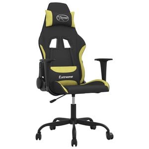 vidaXL Chaise de jeu de massage Noir et vert clair Tissu