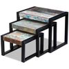 vidaXL Tables gigognes 3 pcs Bois de récupération massif