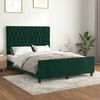 vidaXL Cadre de lit sans matelas vert fonc&eacute; 140x190 cm velours