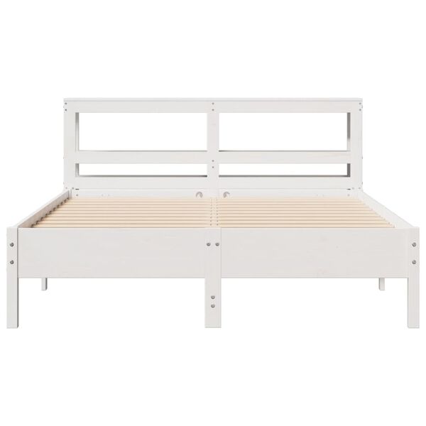 vidaXL Cadre de lit sans matelas blanc 140x200 cm bois de pin massif