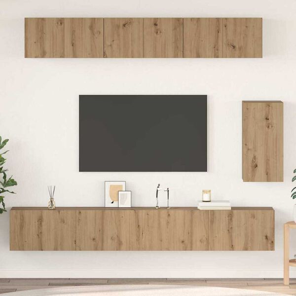 vidaXL Ensemble meuble TV 6 pcs ch&ecirc;ne artisanal Bois d'ing&eacute;nierie