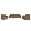 vidaXL Ensemble de canap&eacute;s 3 pcs avec coussins Marron Tissu