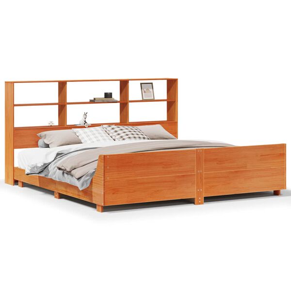 vidaXL Cadre de lit sans matelas cire marron 180x200cm bois pin massif