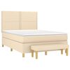 vidaXL Sommier &agrave; lattes de lit avec matelas Cr&egrave;me 140x200 cm Tissu