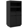 vidaXL Buffet haut Noir 60x40x116,5 cm Bois massif de pin