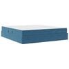 vidaXL Lit avec rangement et matelas Bleu fonc&eacute; 160 x 200 cm Velours