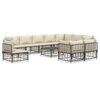 vidaXL Salon de jardin 11 pcs avec coussins anthracite r&eacute;sine tress&eacute;e