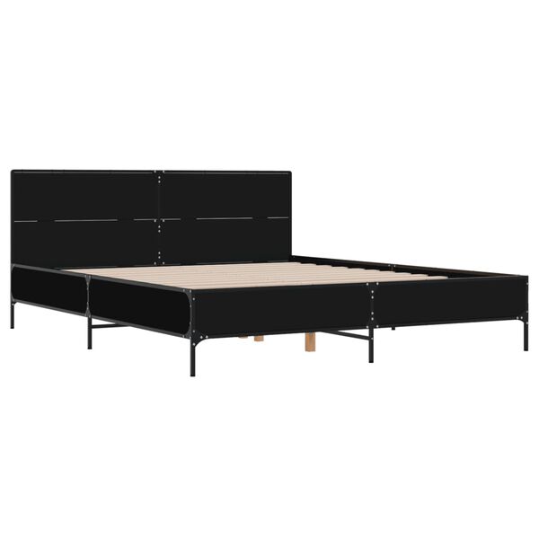 vidaXL Cadre de lit sans matelas noir 140x200 cm