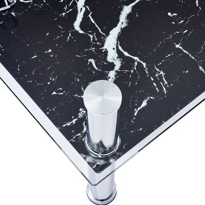 280099 vidaXL Coffee Table with Marble Look Black 100x60x42 cm Tempered Glass