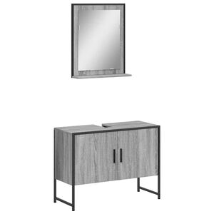 vidaXL Ensemble d'armoires de salle de bain 2 pcs sonoma gris