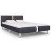vidaXL Cadre de lit sans matelas noir similicuir 135x190 cm