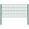 vidaXL Panneau de cl&ocirc;ture avec poteaux en fer 176,5 x 80 cm Vert
