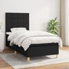 vidaXL Sommier &agrave; lattes de lit avec matelas Noir 90x190 cm Tissu