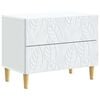 vidaXL Table de chevet Blanc 62 x 34,5 x 48 cm Bois d'ing&eacute;nierie
