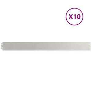 vidaXL Bordure de Pelouse 10 pc 10 x 103 cm Acier inoxydable Argent&eacute;