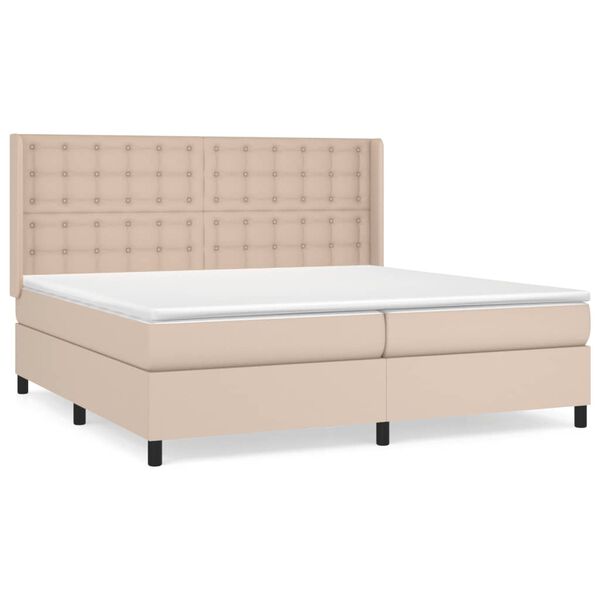 vidaXL Sommier &agrave; lattes de lit avec matelas Cappuccino 200x200 cm