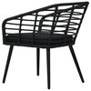 vidaXL Chaises de jardin lot de 2 avec coussins Résine tressée Noir