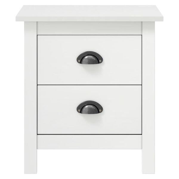 vidaXL Tables de chevet Hill 2 pcs Blanc 46x35x49,5 cm Bois pin solide