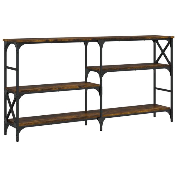 vidaXL Table console chêne fumé 150x29x76,5 cm bois d'ingénierie