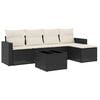 vidaXL Salon de jardin 6 pcs avec coussins noir r&eacute;sine tress&eacute;e