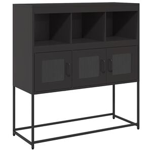 vidaXL Buffet noir 100,5x39x107 cm acier lamin&eacute; &agrave; froid