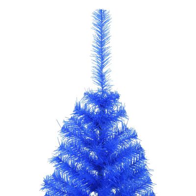 vidaXL Demi sapin de Noël artificiel avec support Bleu 150 cm PVC