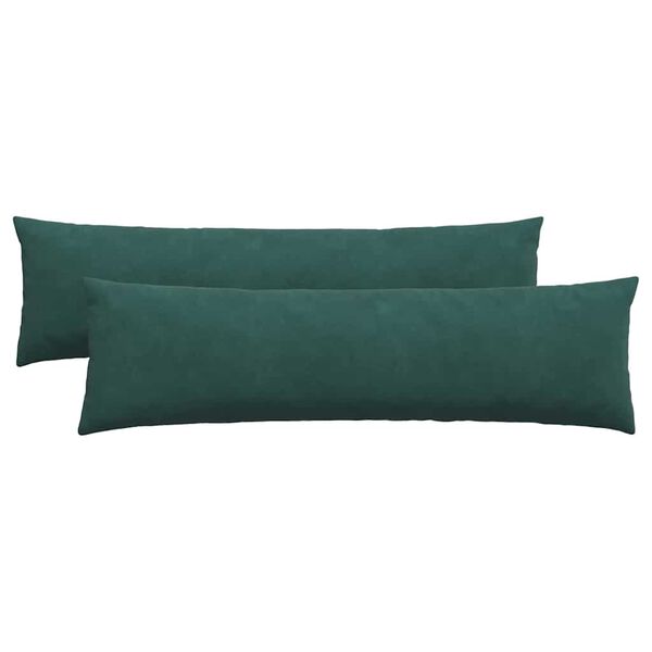 vidaXL Coussins de canap&eacute; 2 pcs Vert fonc&eacute; 145 x 40 cm