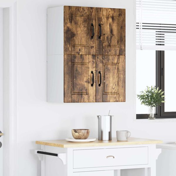 vidaXL Armoire de cuisine avec porte 2 pcs Ch&ecirc;ne fum&eacute; 60 x 31 x 40 cm